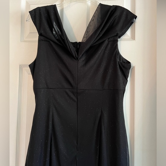 Women's Formal Dress - Ruched Side Glitter Mesh Gown by Alex Evenings - Picture 8 of 14